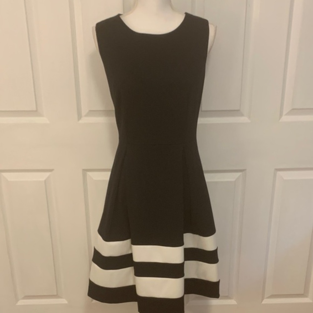 Calvin Klein black and white dress